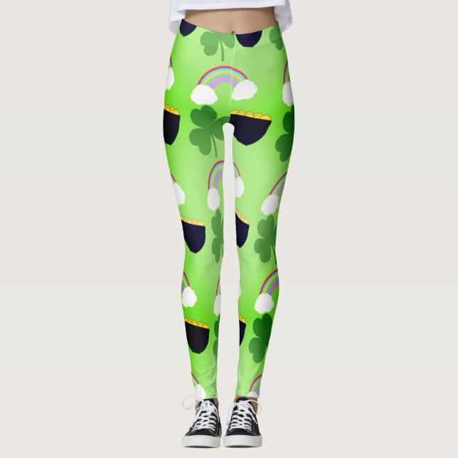 St. Patrick's Day Pattern Leggings (Front)