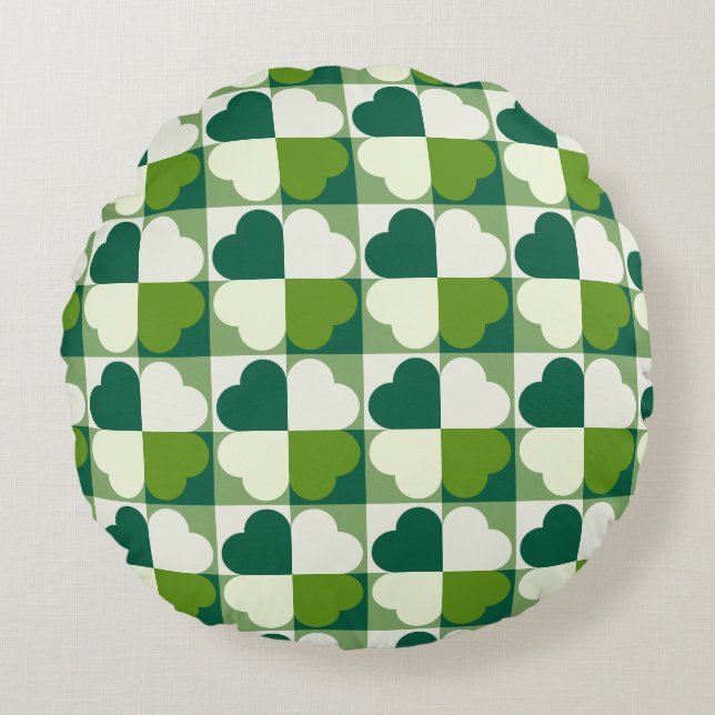 St. Patrick's Day Pattern Round Pillow (Front)