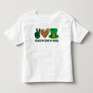 St Patrick's Day Peace Love Irish Toddler T-shirt
