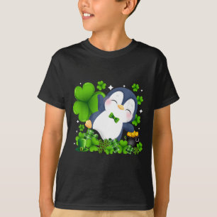 St Patricks Day Penguin Irish Shamrock Animal Boys T-Shirt