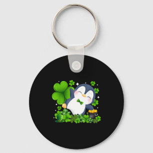 St patrick's day penguin irish shamrock animal keychain
