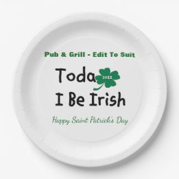 St. Patrick's Day Personalized Paper Plate