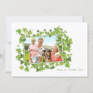 St. Patrick's Day Photo Card, Shamrock Frame Card
