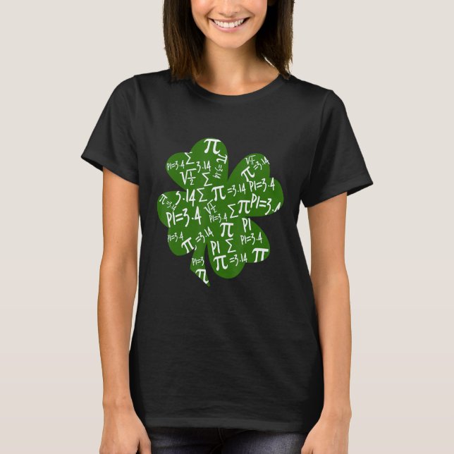 St. Patrick's Day PI T Shirt Green Shamrock PI Tee (Front)