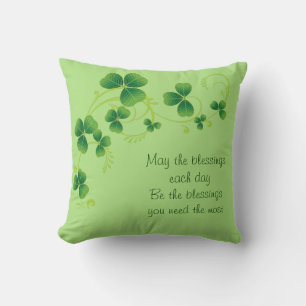 St. Patrick's Day Pillow-May The Blessings Throw Pillow
