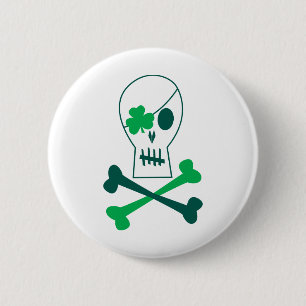 St. Patrick's Day Pirate 2 Inch Round Button