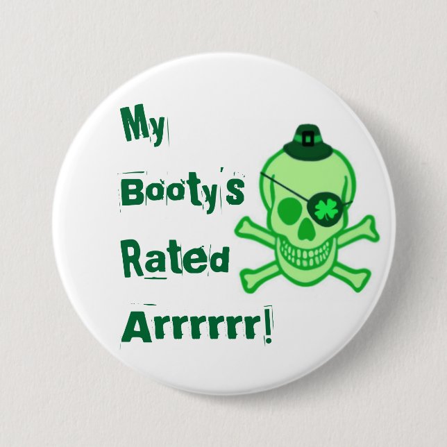 St. Patrick's Day Pirate Button (Front)