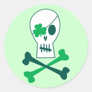 St. Patrick's Day Pirate Classic Round Sticker