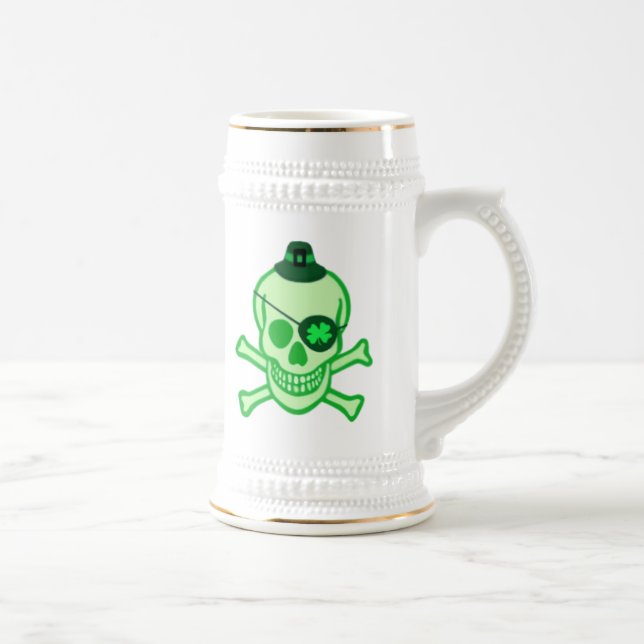 St. Patrick's Day Pirate Skull Beer Stein (Right)