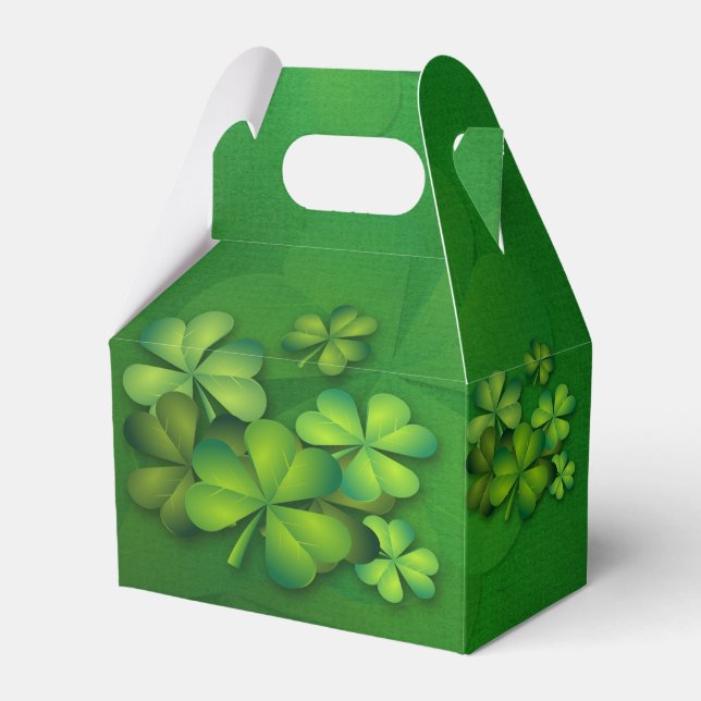 St. Patrick's Day Plate - Clovers/Shamrocks Favor Box (Front Side)
