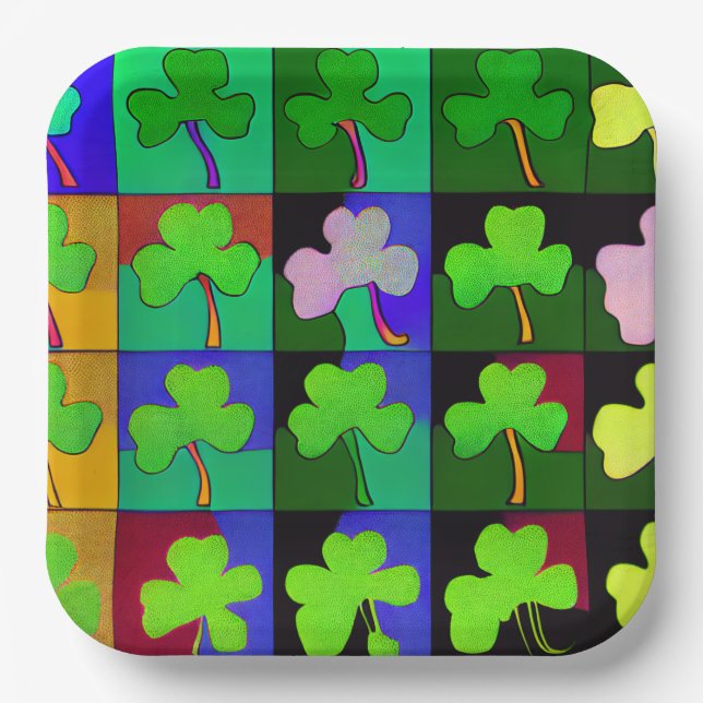 St. Patrick's Day Plates with shamrocks (Front)