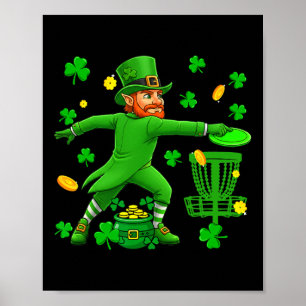 St. Patrick's Day Playing Disc Golf Matching Playe Poster