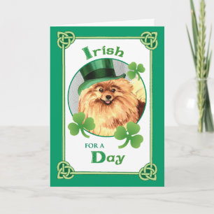 St. Patrick's Day Pomeranian Card