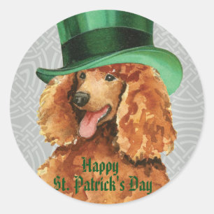 St. Patrick's Day Poodle Classic Round Sticker