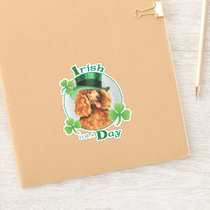 St. Patrick's Day Poodle Vinyl Sticker