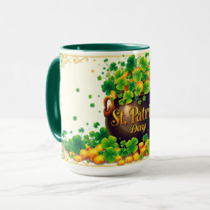 St. Patrick's Day Pot of Gold and Shamrock Mug