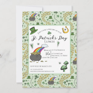 St Patricks Day Pot of Gold Lunch Invitation