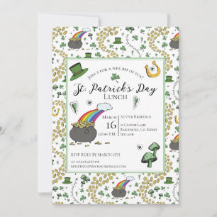 St Patricks Day Pot of Gold Lunch Invitation