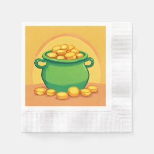 St. Patrick's Day Pot of Gold Paper Napkin