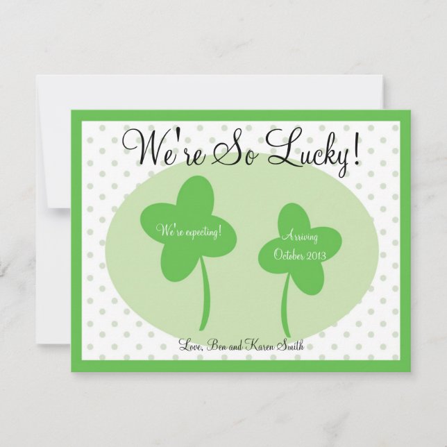 St Patricks Day Pregnancy Announcement / Lucky (Front)