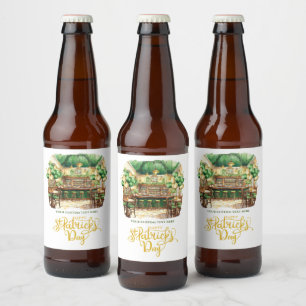 St. Patrick's Day Pub Party Custom Beer Bottle Label