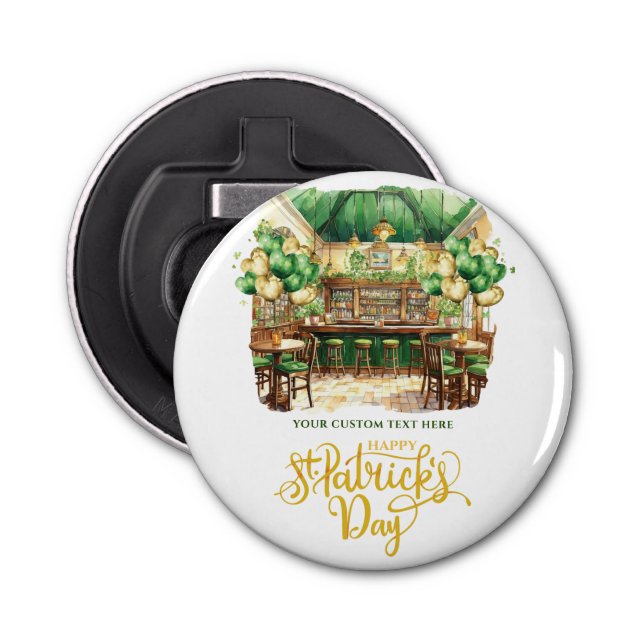 St. Patrick's Day Pub Personalized Bottle Opener (Front)