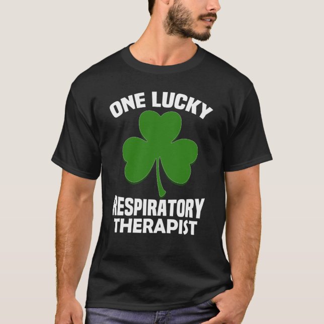 St Patrick's Day pyjamas One Lucky RT Respiratory  T-Shirt (Front)