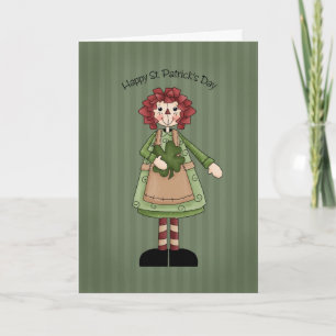 St. Patrick's Day Raggedy Doll Card