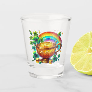 St Patrick's Day Rainbow and Pot of Gold Shot Glass