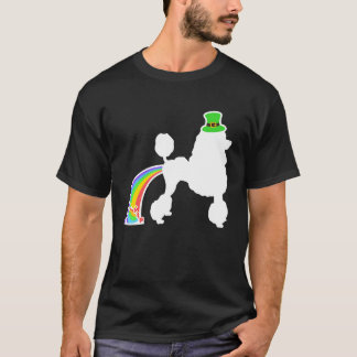 St Patrick's Day Rainbow Dog  Poodle T-Shirt