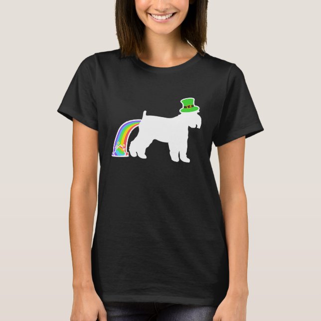 St Patrick's Day Rainbow Dog  Schnauzer T-Shirt (Front)