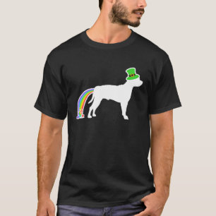 St Patrick's Day Rainbow Dog  Staffordshire Bull T T-Shirt