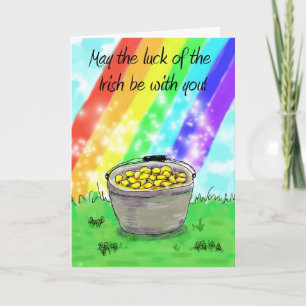 St. Patrick's Day Rainbow Gold Greeting Card