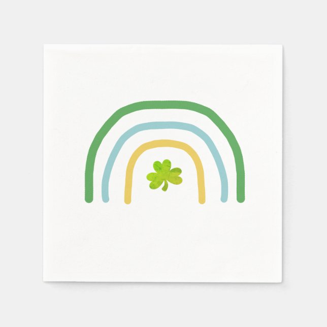 St Patricks Day Rainbow Irish  Napkin (Front)