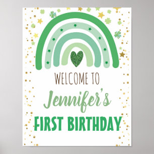 St Patrick's Day Rainbow Party Welcome Sign