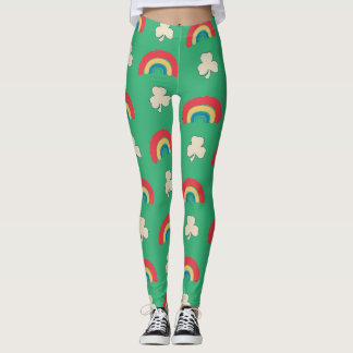St. Patrick's Day Rainbow & Shamrock Leggings