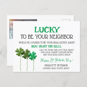 St Patrick's Day Real Estate Promotional Marketing Holiday Postcard