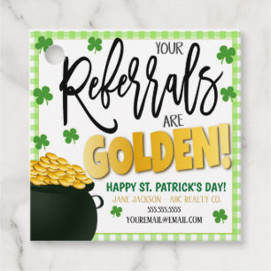 St Patricks Day Referals Marketing Pop-By Tag