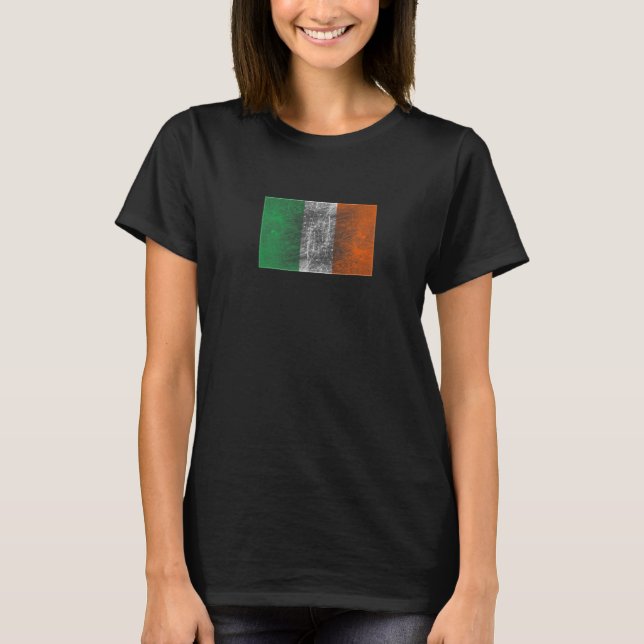 St Patricks' day Retro Ireland flag Patriotic Iris T-Shirt (Front)