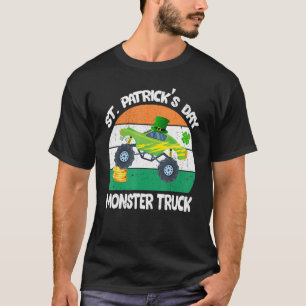 St Patricks Day Retro Monster Truck  Kids Boys Tod T-Shirt