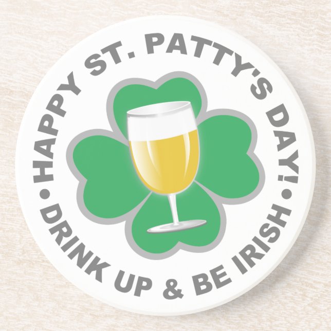 St. Patrick's Day sandstone coaster (Front)