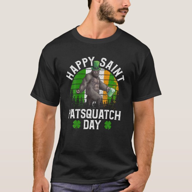 St Patrick's Day Sasquatatch T-shirt irlandais Big (Devant)