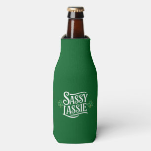 St Patricks Day Sassy Lassie Funny Irish Girl  Bottle Cooler