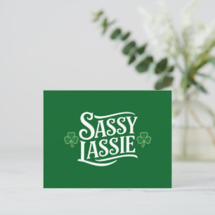 St Patricks Day Sassy Lassie Funny Irish Girl Postcard