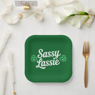 St Patricks Day Sassy Lassie Funny Irish Paper Plate