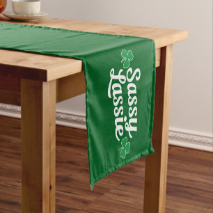 St Patricks Day Sassy Lassie Funny Irish  Short Table Runner
