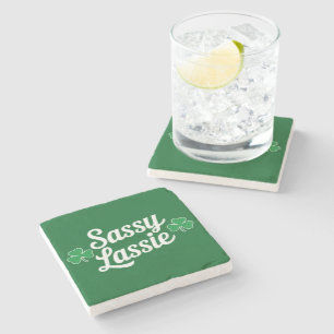 St Patricks Day Sassy Lassie Funny Irish  Stone Coaster