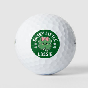 St Patricks Day Sassy Little Lassie Kids Girl Golf Balls