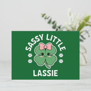 St Patricks Day Sassy Little Lassie Kids Girl Invitation