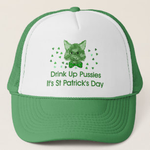 St Patrick's Day Scrapper Cat Trucker Hat